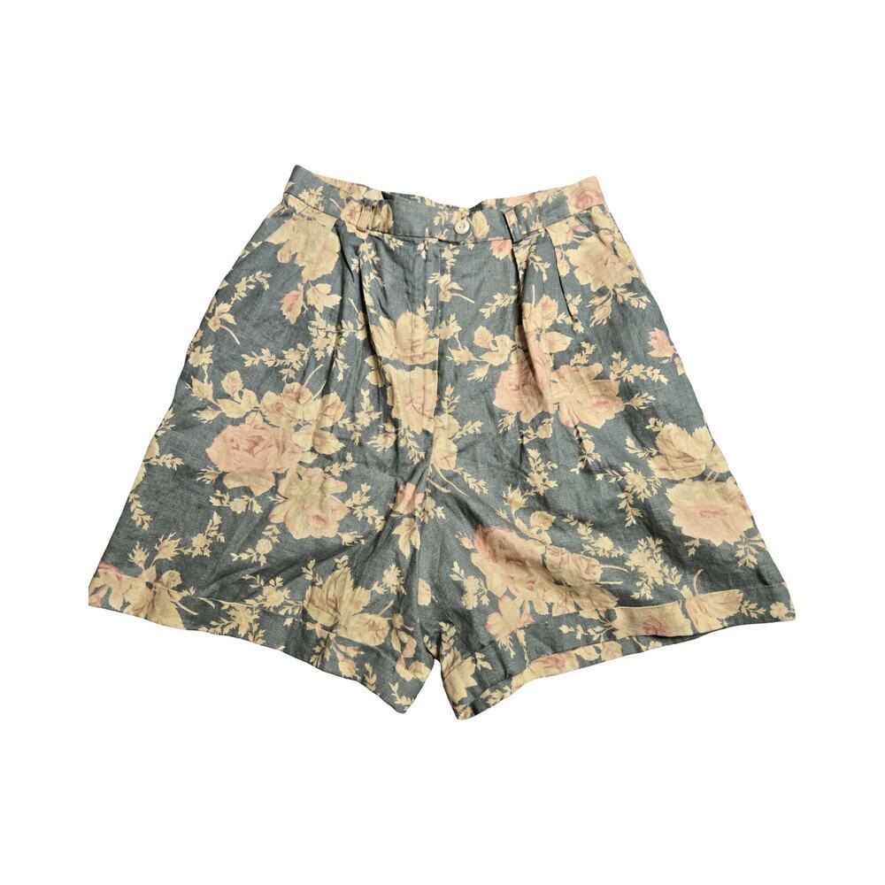 Ralph Lauren Vintage Floral Linen High Waist Shorts Size: 8P